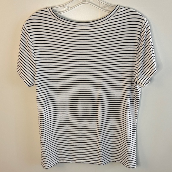 CAbi Women's Black and White Striped French Terry Top - Picture 5 of 6